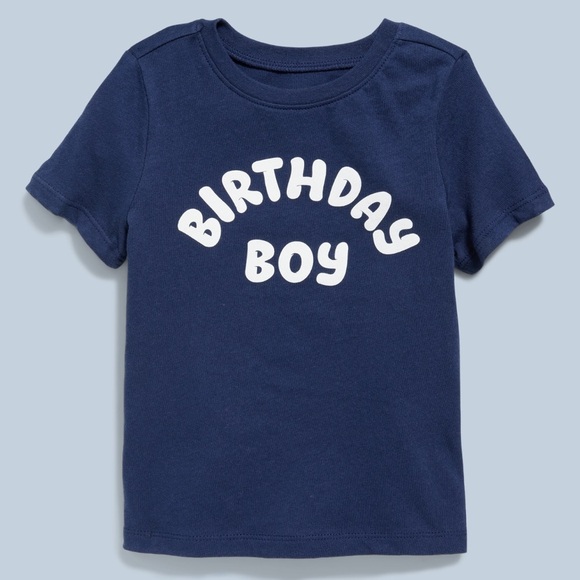 Toddler Kid Old Navy Navy Blue Birthday Boy T-Shirt 12-18M - Picture 1 of 5